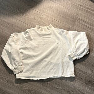 Nasty Gal White Turtleneck Cropped Sweatshirt